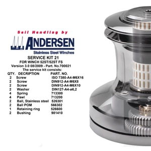 Andersen Winch Service Kit 21 - Aug 2009 Onwards