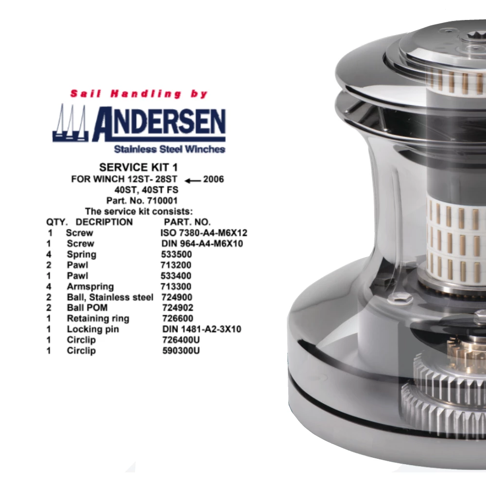 Andersen Winch Service Kit 1 Winches Pre 2006