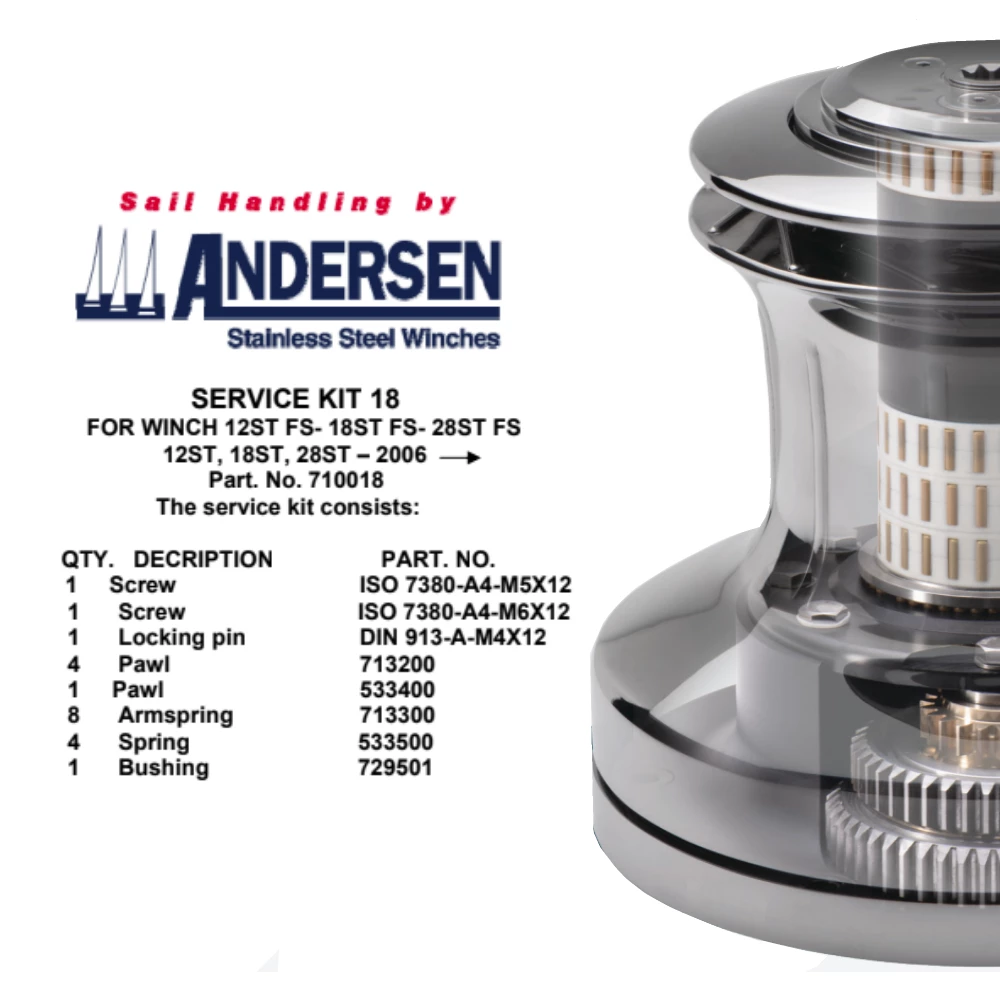 Andersen Winch Service Kit 18 - Post Oct 2005