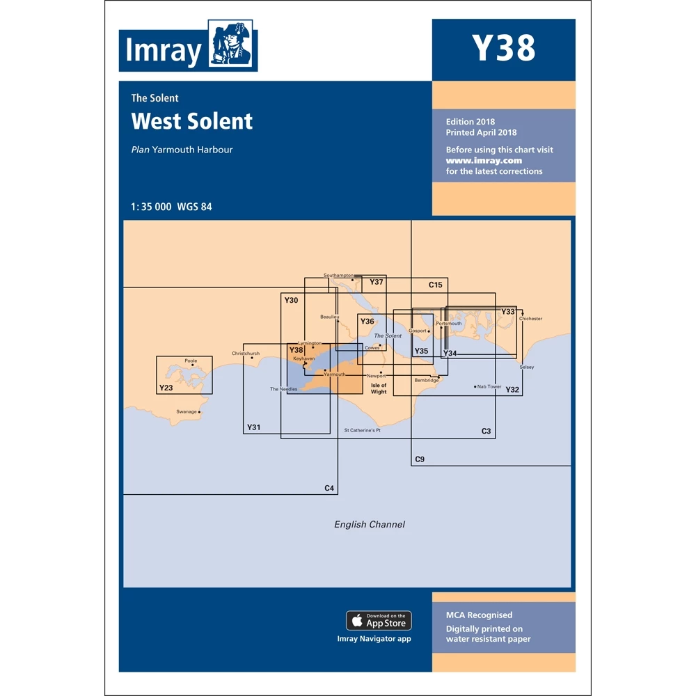 Imray Y38 - West Solent Chart (Replaces 2200.8) 