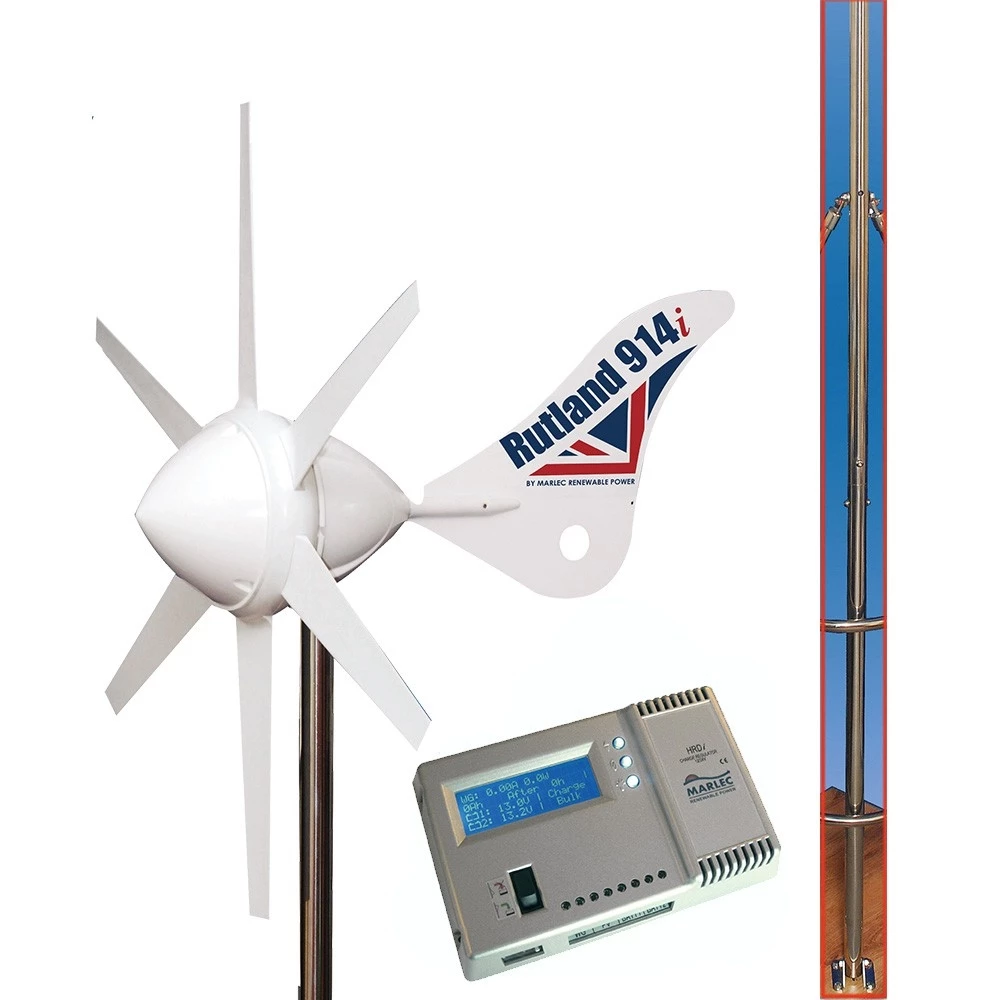 rutland 914 Windcharger Pack with HRDI Regulator & Mounting Pole 12V 