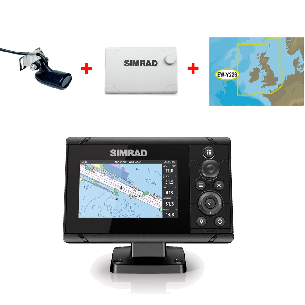 Cruise 5 Chartplotter Transducer Suncover & UK Chart Bundle
