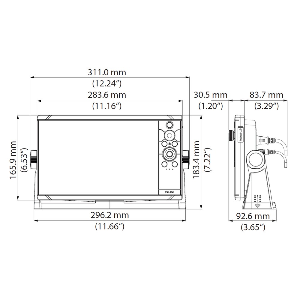 Cruise 9 Chartplotter Transducer Suncover & UK Chart Bundle