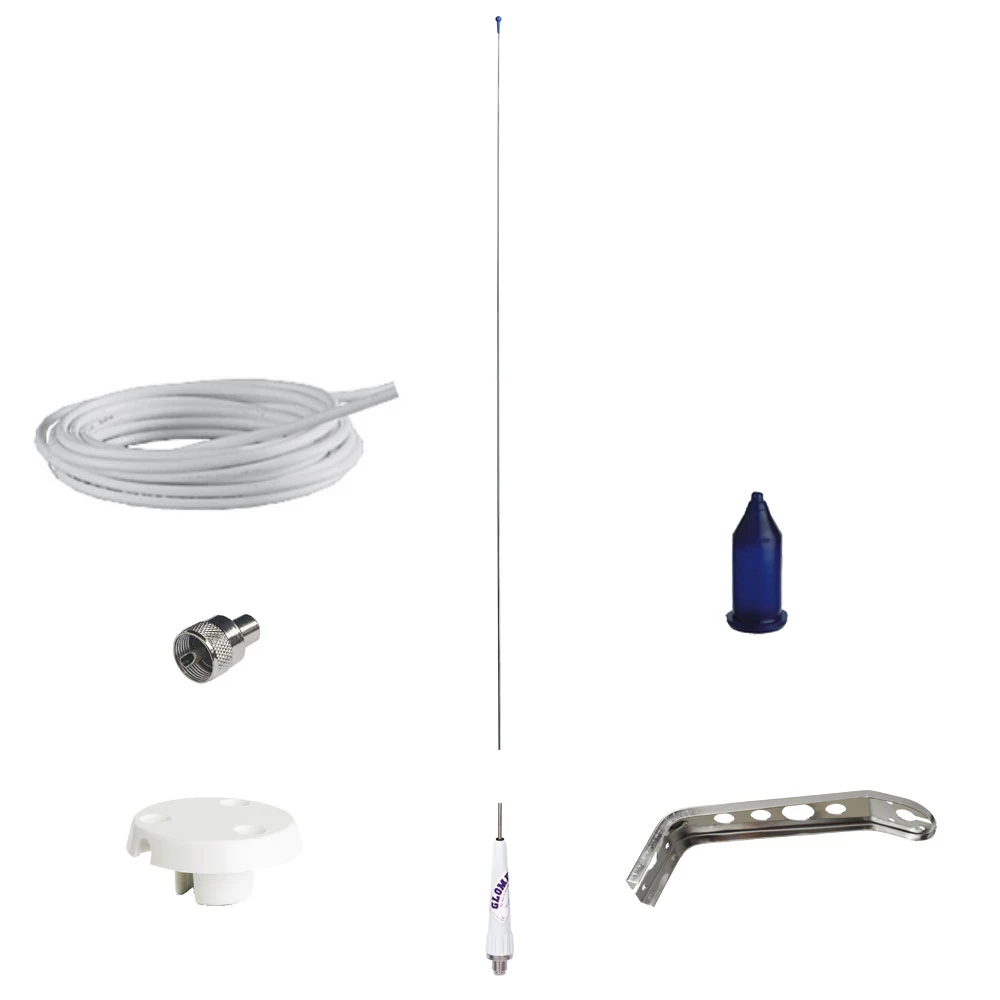 Glomex 0.9m Stainless Steel Whip VHF Antenna Kit 