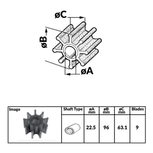 Osculati Volvo Diesel Engine Impeller Replaces OEM 21730344