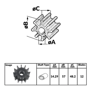 CEF Marine Impeller for Yanmar Diesel Engines - 119773-42600