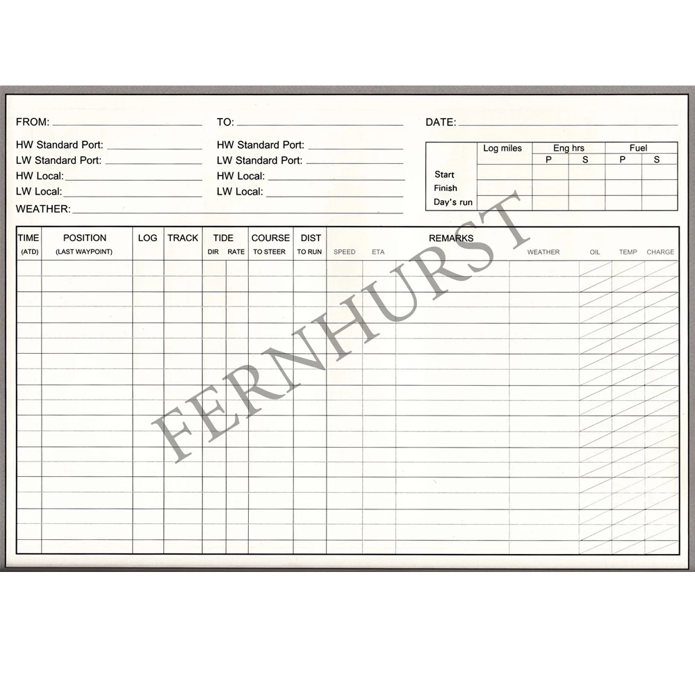 Logbook for Cruising Under Power