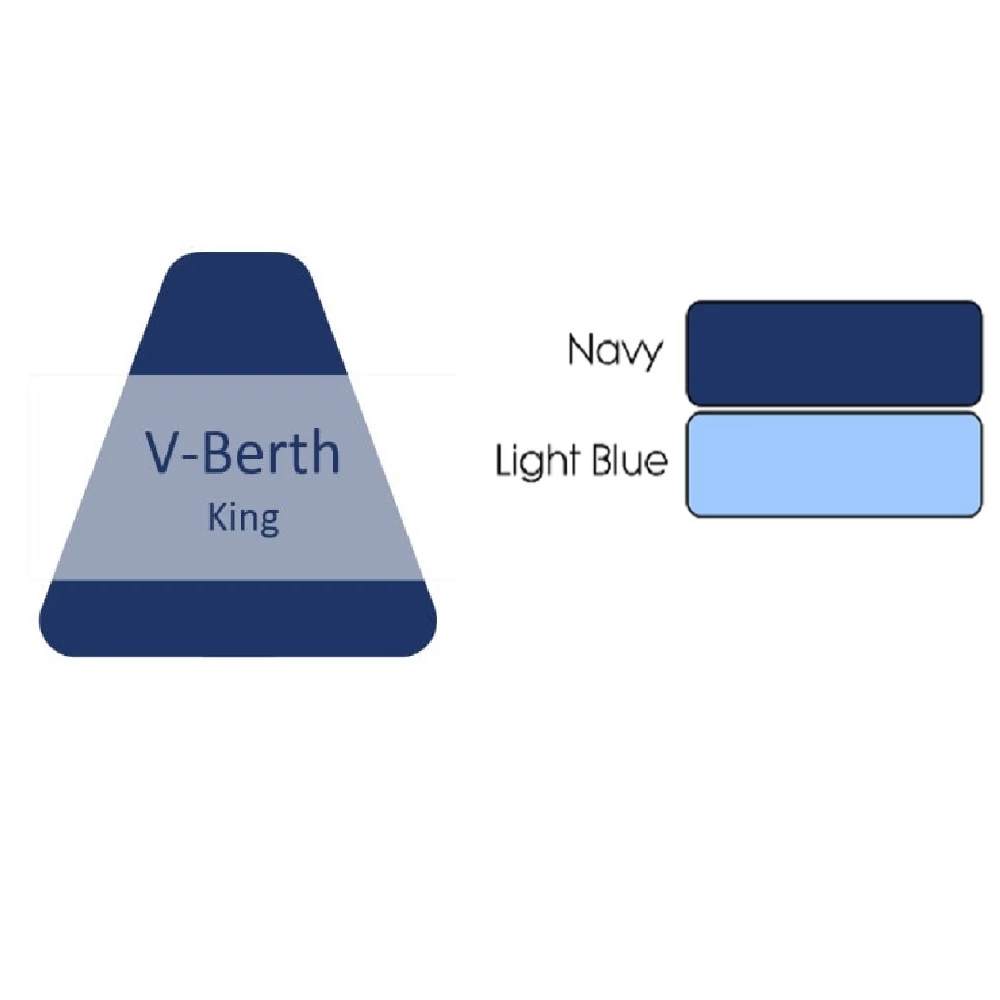 V-Berth Duvet Cover King Size Navy/Light Blue