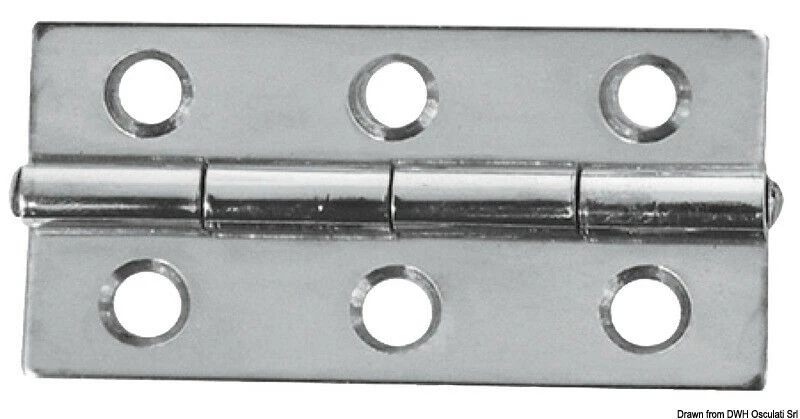 Osculati Mirror Polished Rectangular Hinge 60x40mm