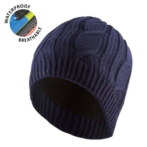 Waterproof Cable Knit Beanie Blue XXL