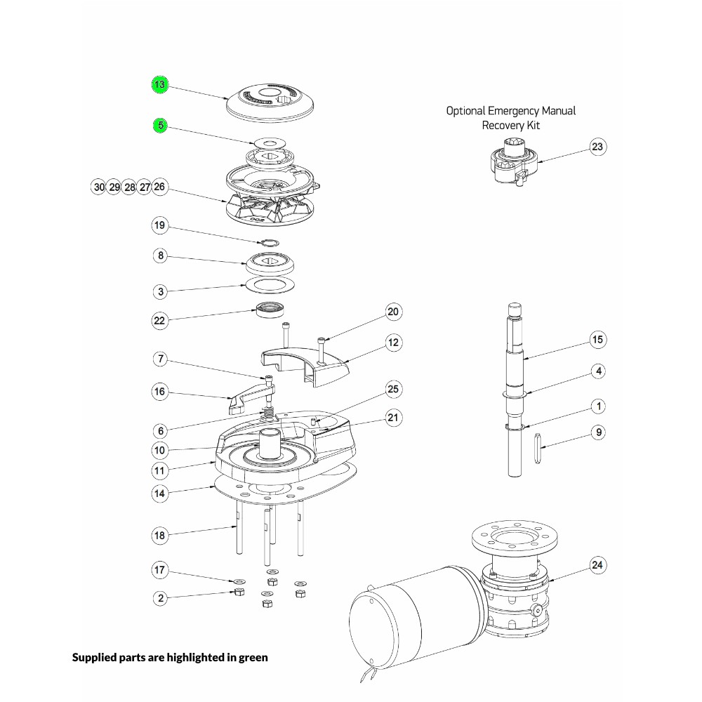 CPX Windlass Top Nut Kit Gypsy Only