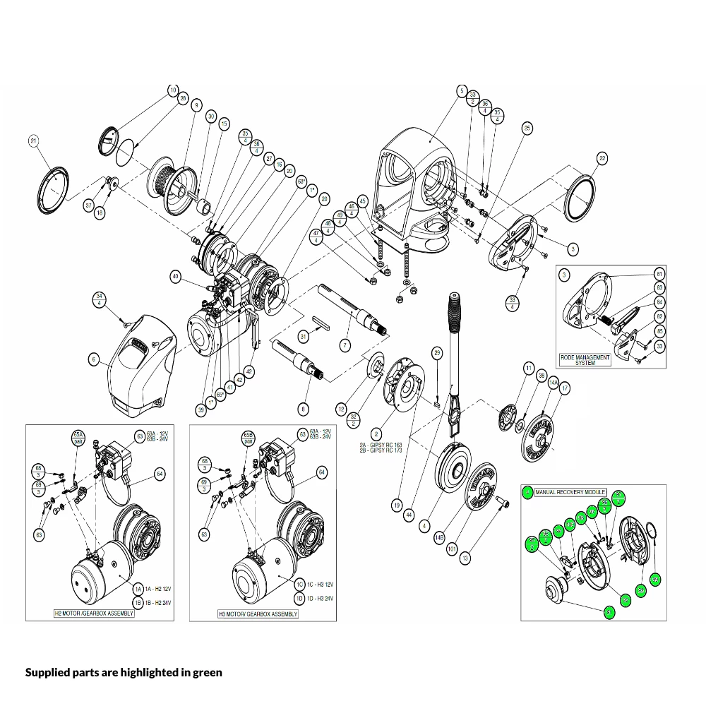 H2-H3 Windlass Manual Recovery Module