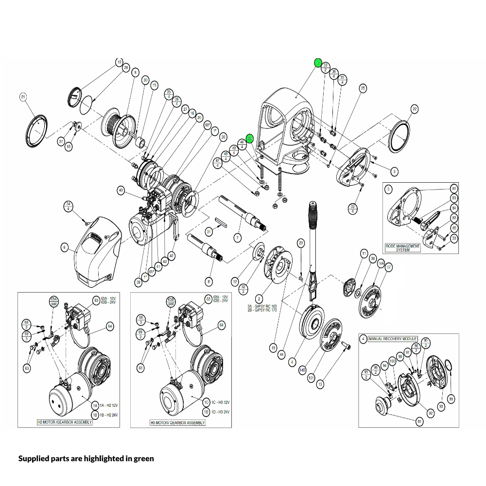 H2-H3 Windlass Front Case Kit