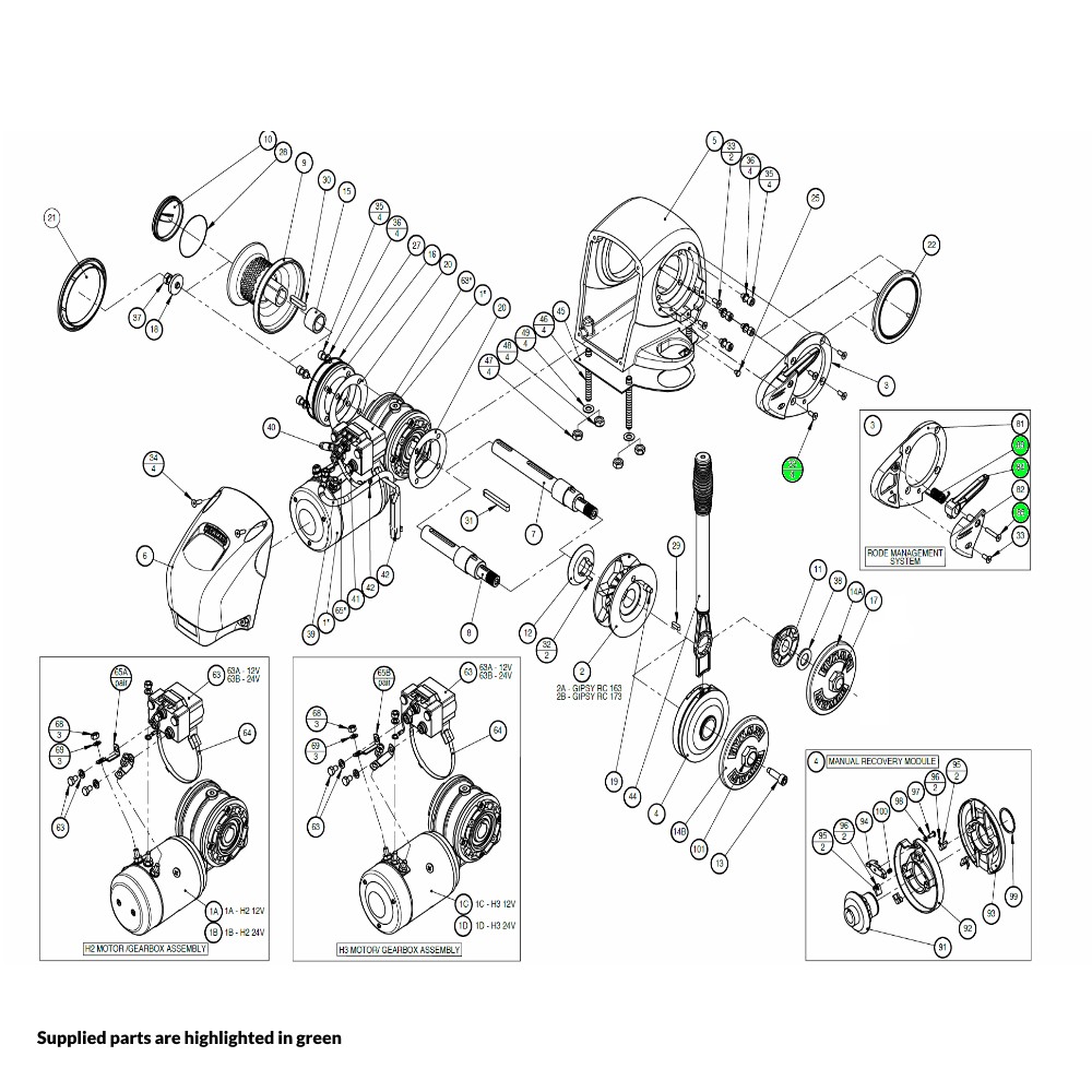 H2-H3 Windlass Control Arm Kit 