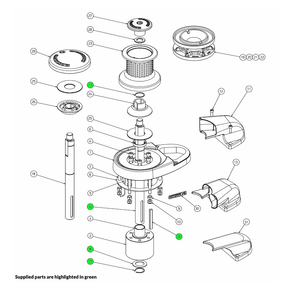V6 Windlass Mainshaft Kit Gypsy-Drum