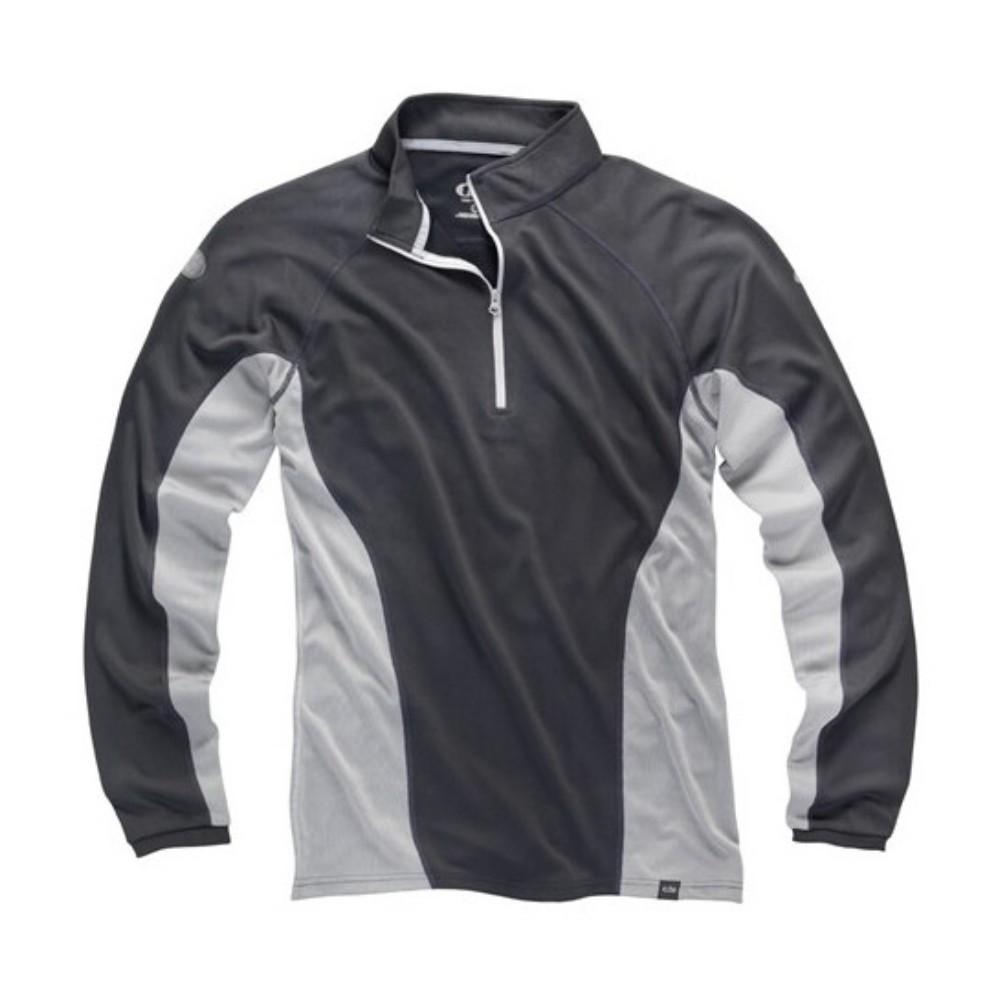 i2 Mens L/S Zip Neck - Ash/Silver