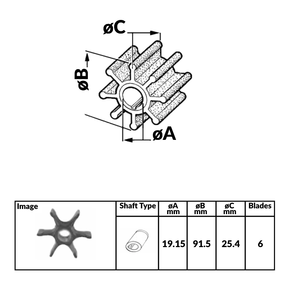 Force 4 Outboard Engine Impeller EVINRUDE ETEC 40/50/60HP 