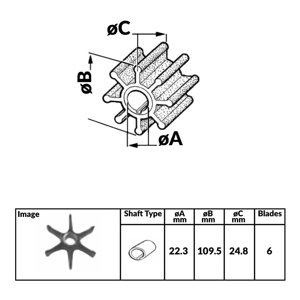 Outboard Engine Impeller Johnson/Evinrude 4 Stroke Engines Stern Drive