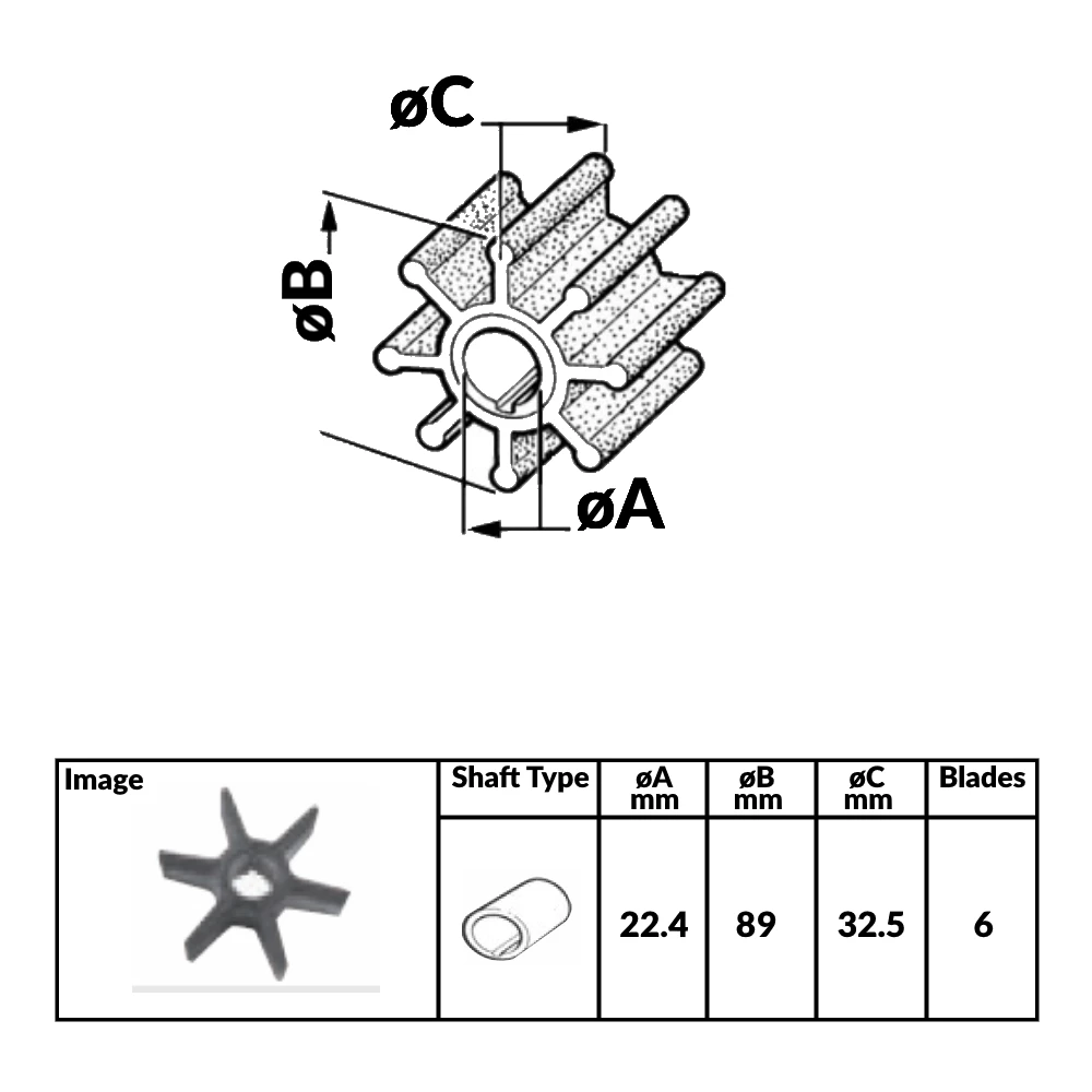 Outboard Engine Impeller MERCURY/MARINER 40/300 50/275 HP