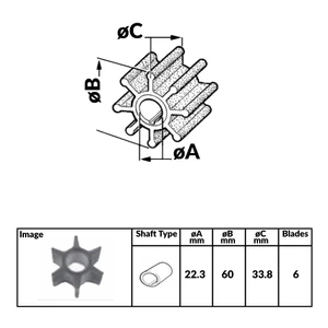 Force 4 Outboard Engine Impeller MERCURY/MARINER 66/225 HP
