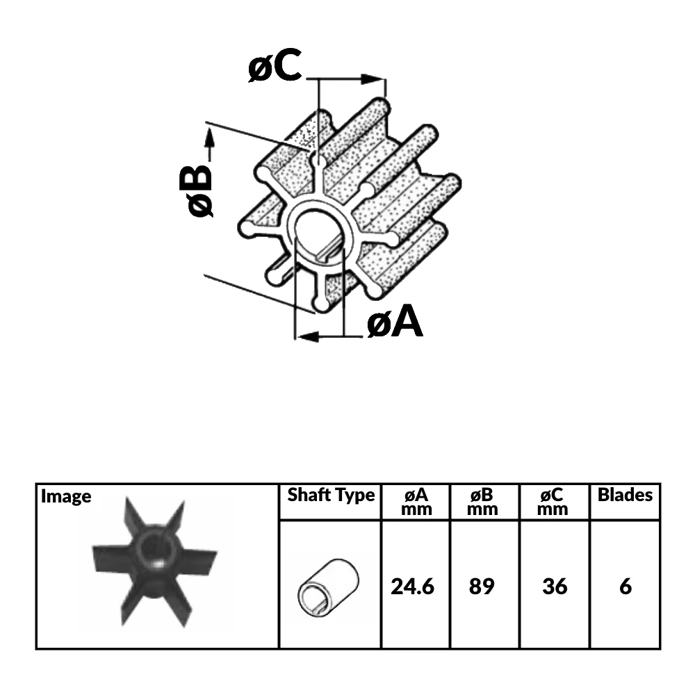 Outboard Engine Impeller YAMAHA 300/350 HP