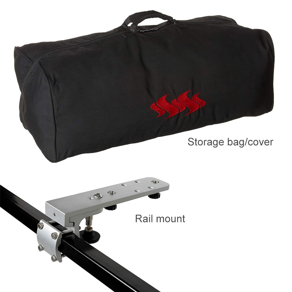 160 Portable Charcoal Barbecue with Rail Mount and Storage Bag