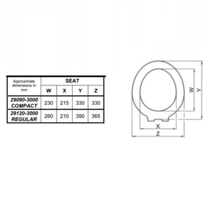 Jabsco Seat, Lid & Hinges for Regular Manual Toilet (Pre 2018) 
