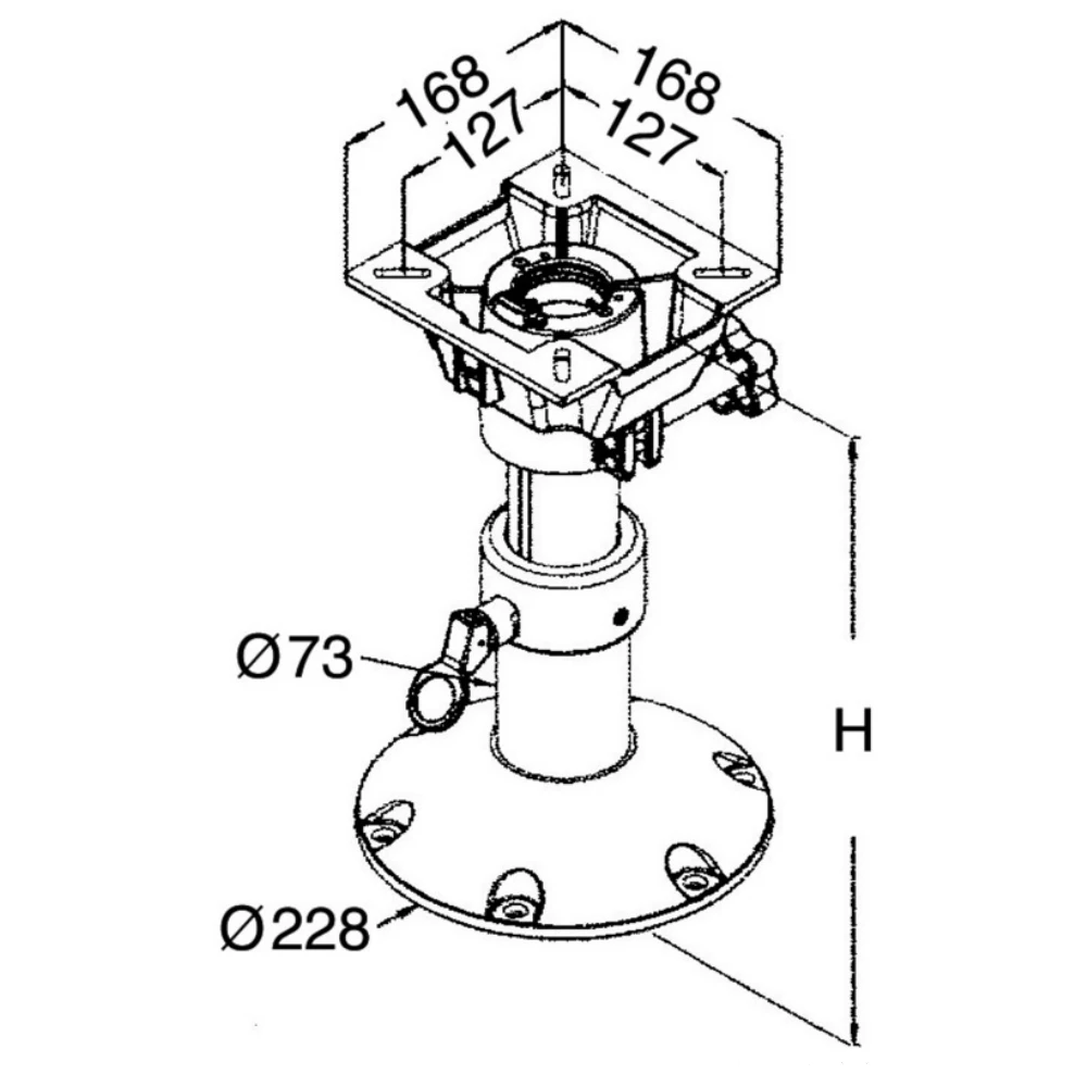 Adjustable Height Seat Pedestal