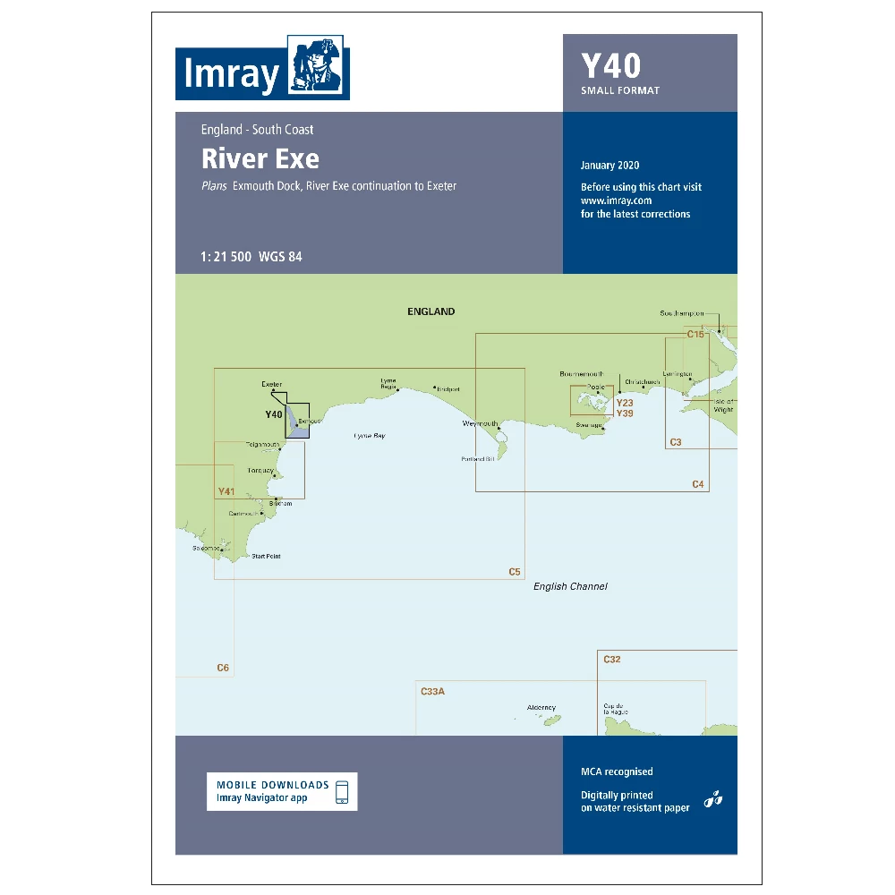 Imray Y40 - River Exe Small Format (Replaces 2300.6)