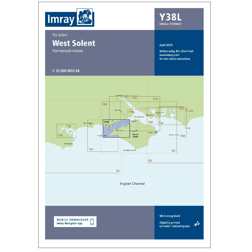 Imray Y38 Laminated West Solent 