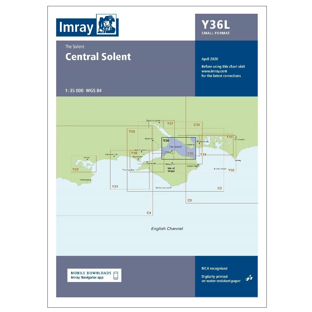 Imray Y36 Laminated Central Solent