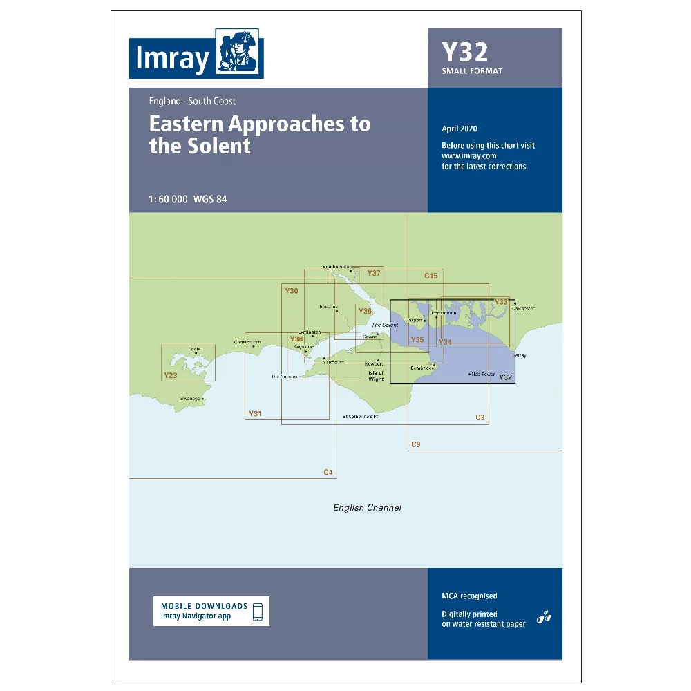 Imray Y32 Eastern App Solent Chart (Replaces 2200-3)