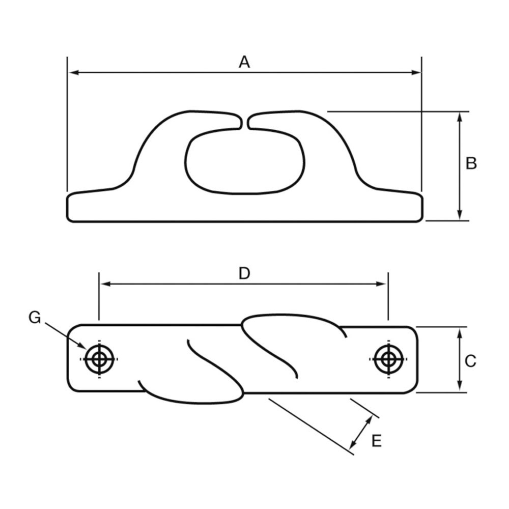 Aluminium Handed Fairleads 210mm Pair