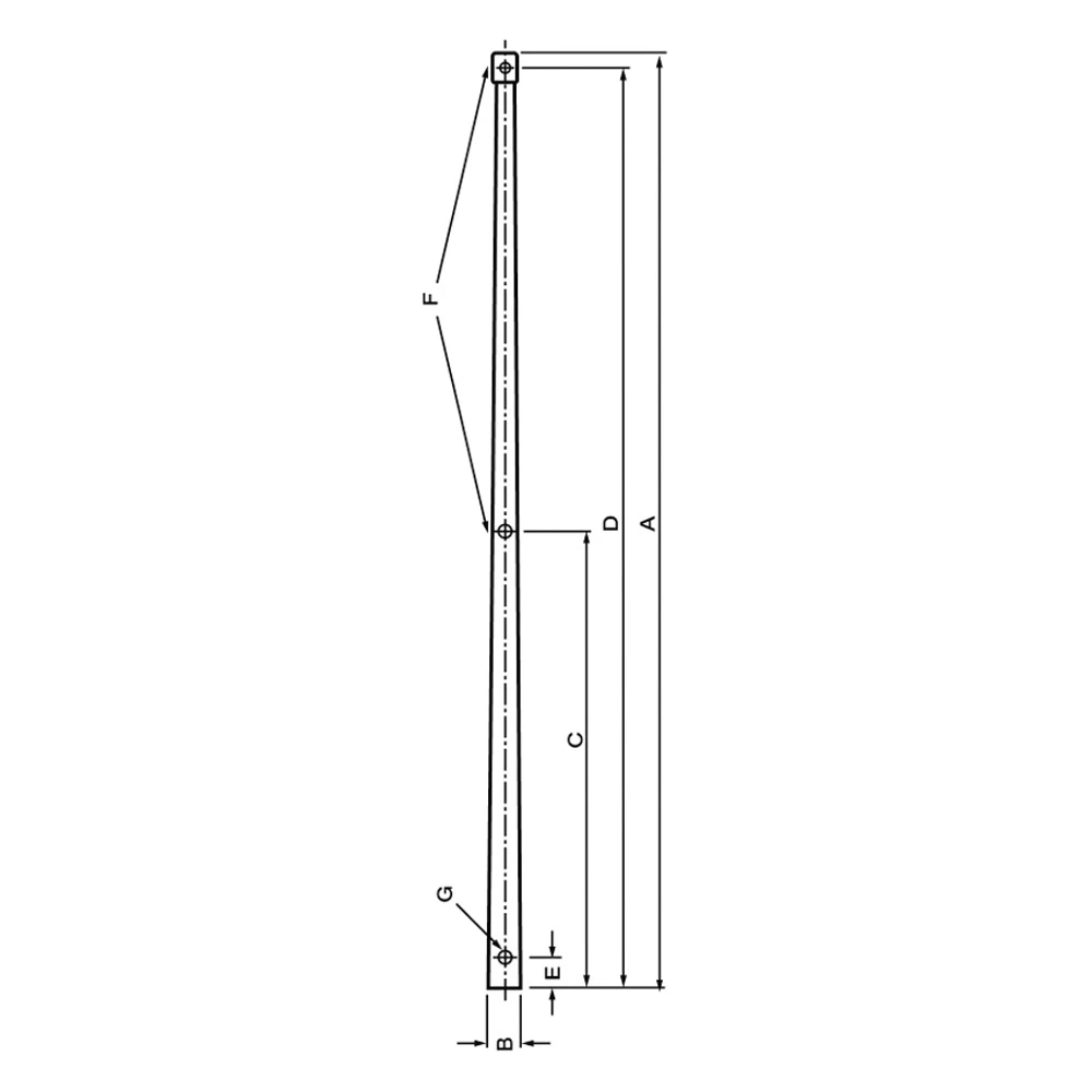 Aluminium Stanchion 25mm x 500mm