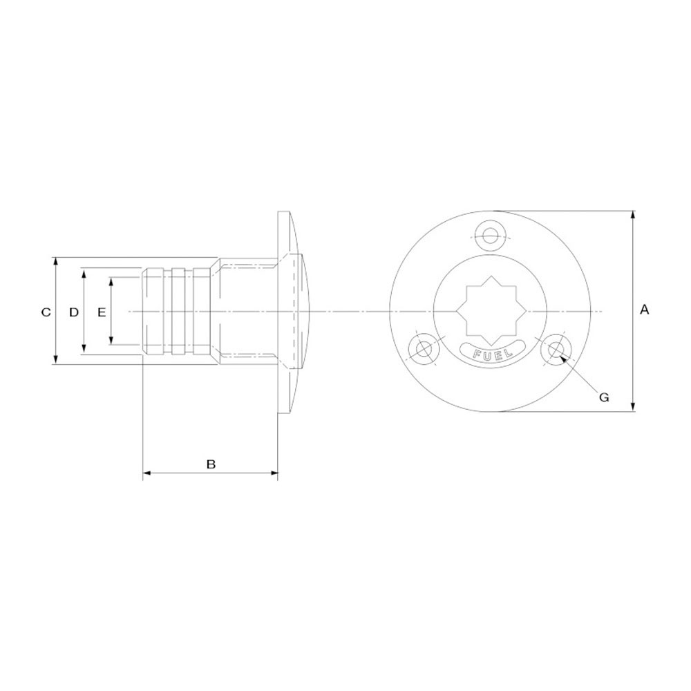 Aluminium 40mm Winch Key Deck Filler