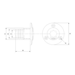 Aluminium 40mm Winch Key Deck Filler