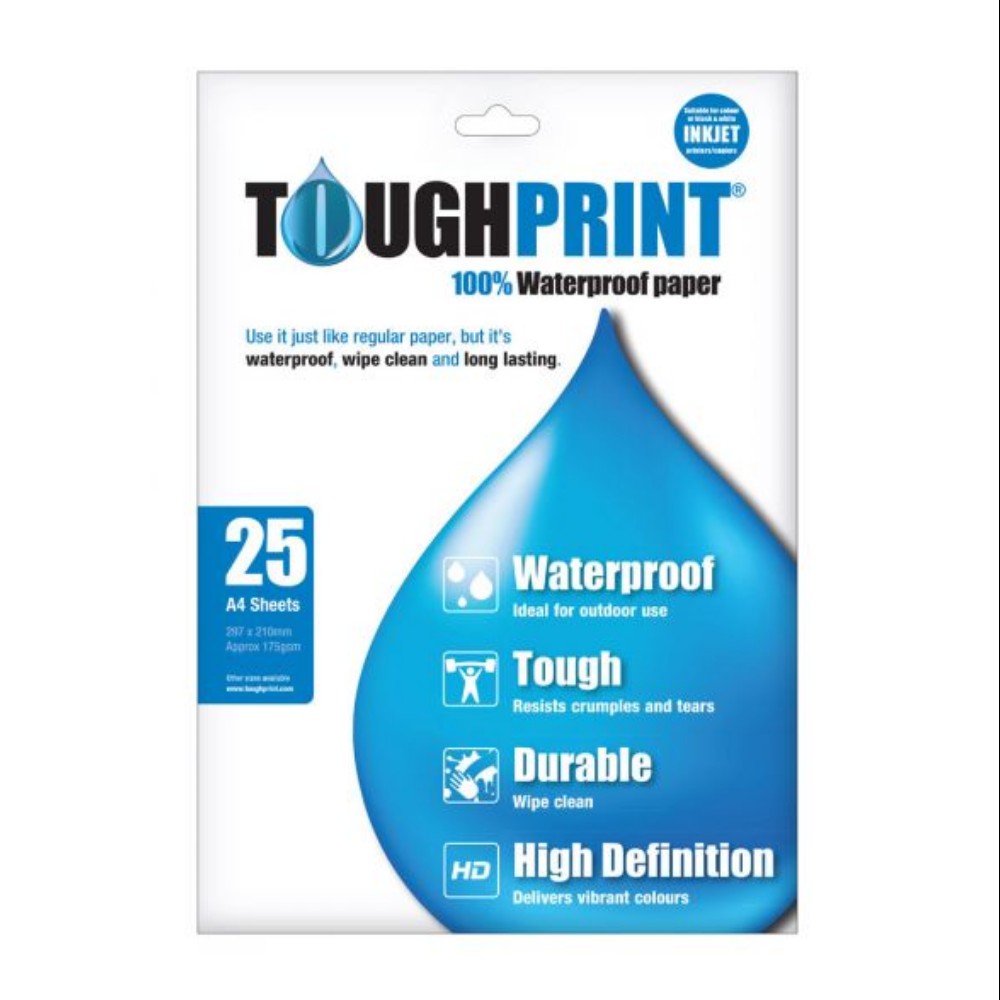 Toughprint Waterproof Paper Inkjet 25 Pack 
