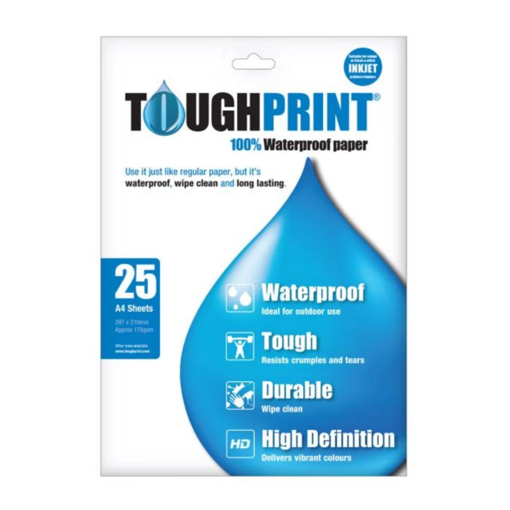Toughprint Waterproof Paper - Inkjet (25 Pack)