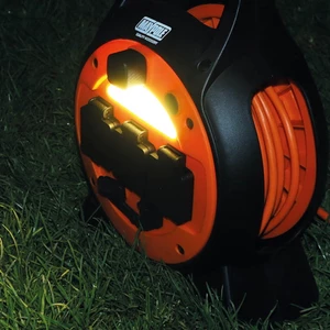 Maypole 15m Roller Mobile Mains Power Unit With LED Light 