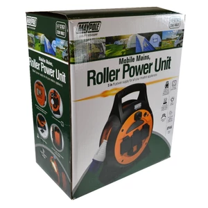 Maypole 15m Roller Mobile Mains Power Unit With LED Light 