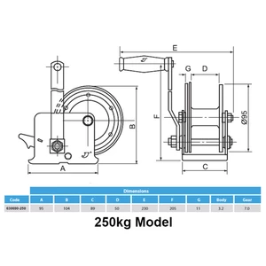 Maypole Trailer Winch With Strap and Hook 