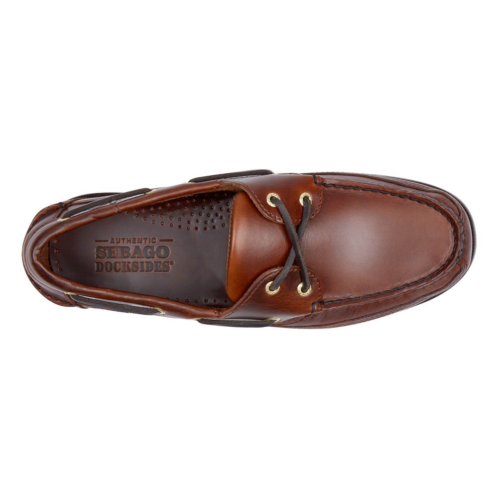 Men's Schooner Leather Boat Shoe - Brown UK 