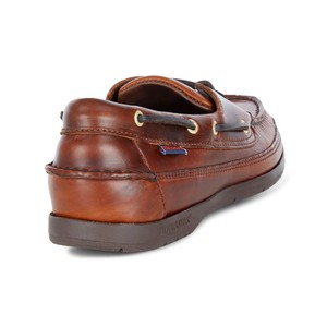 Men's Schooner Leather Boat Shoe - Brown UK 