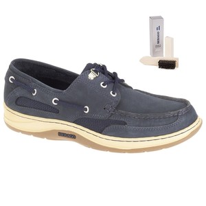 Clovehitch Leather Boat Shoe - Navy UK