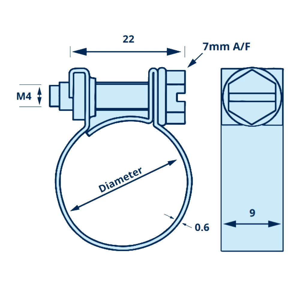 Mini Zinc Plated Hose Clip