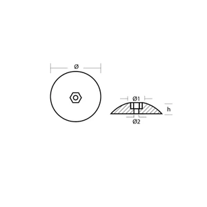Tecnoseal Disc Anode (pair) for Rudder 127mm - Magnesium 