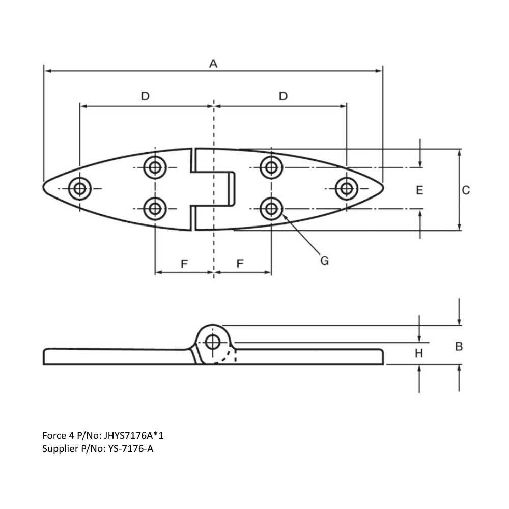 Pointed Strap Hinge
