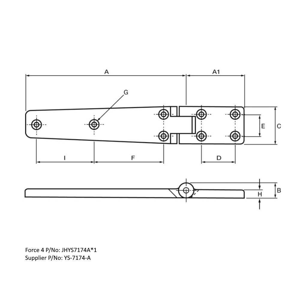 Alloy Hinge 152mm