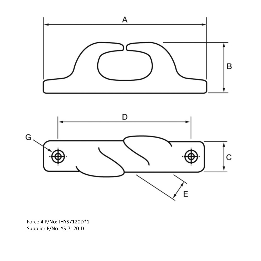 Handed Fairleads 160mm (Pair)