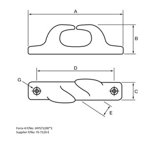 Handed Fairlead 177mm(Pr)